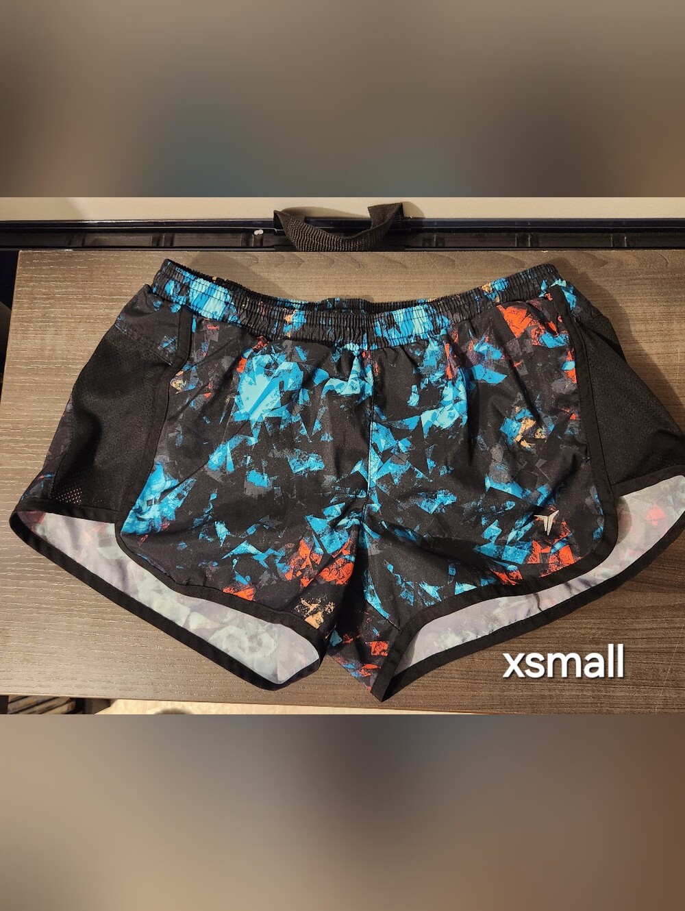 Women’s Black Athletic Shorts with Colourful Print